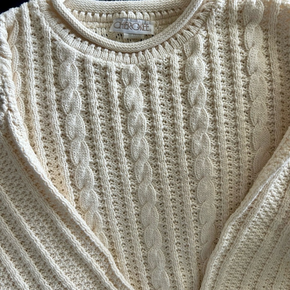 Cherokee Cable Knit Sweater in Cream M